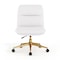 Flash Furniture Chloe Mid-Back White Padded LeatherSoft Armless Chair w/Wheels, Swivel Function, and Gold Frame CH-232174-1-WH-GLD-GG - alternate 4